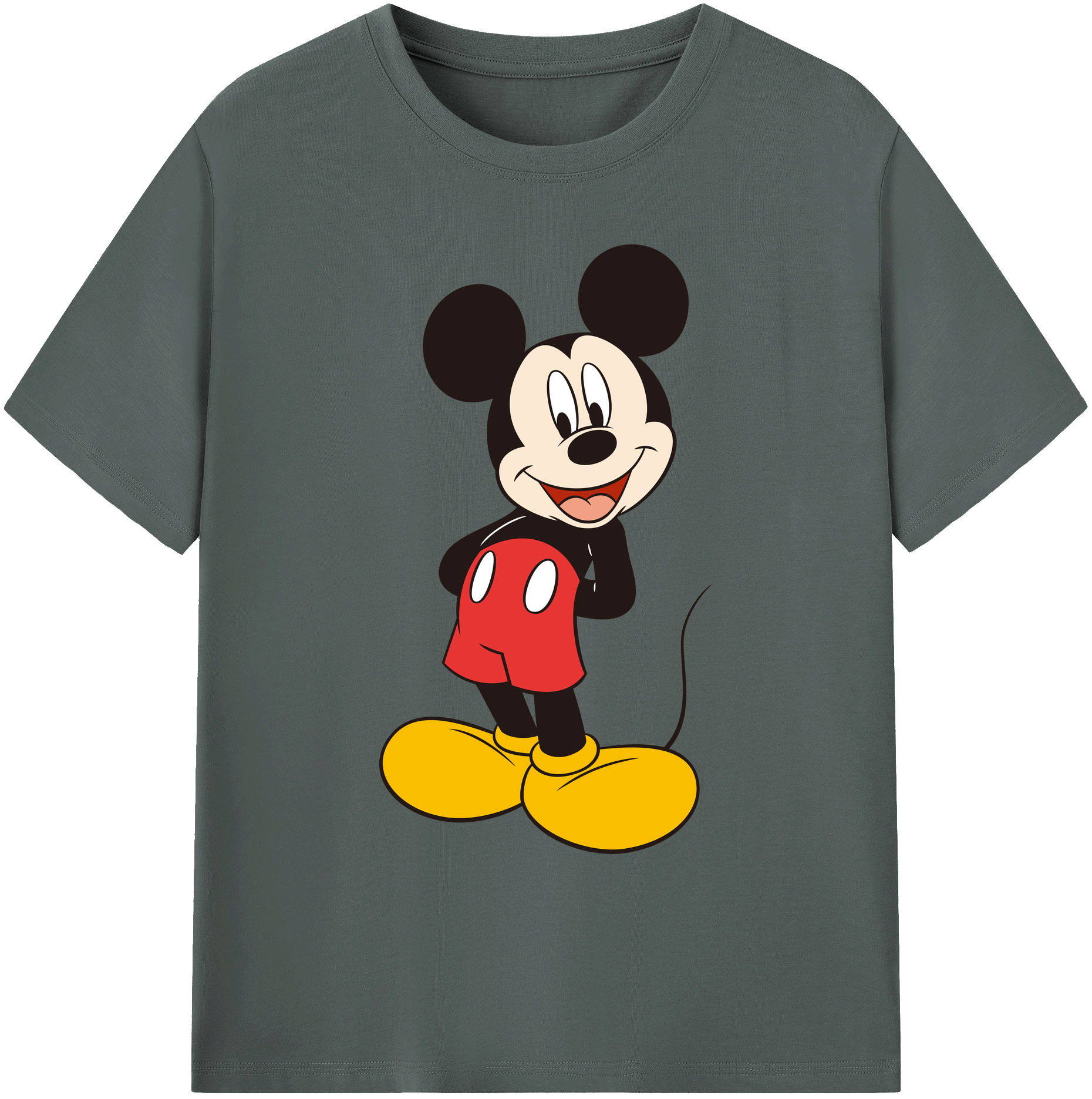 ミッキーマウス Mickey Mouse 綿100％ メンズ半袖Tシャツ｜肌触りやわらか＆通気性